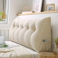 47in Long Triangle Bed Back Cushion Pillow, Headboard Triangle Backrest