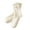 Beige, variant on Socks For Women Mink Fleece Cold And Warm Keeping Korean Style Bow Decorated Mid Calf Home Plush Sleep White