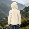 thumbnail image 7 of Cethrio Girls Waterproof Jackets Size 10-12, Zip up Long Sleeve Outdoor Lightweight Girls Windbreakers Beige, 7 of 7