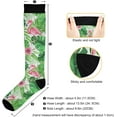 thumbnail image 3 of 1 Pair Palm Leaves Flamingo Compression Socks 20-30mmHg Knee High Women Socks Tube Athletic Stockings for Men Sport Soccer Running Cycling Medical Nurse Winter Travel Gift, 3 of 7