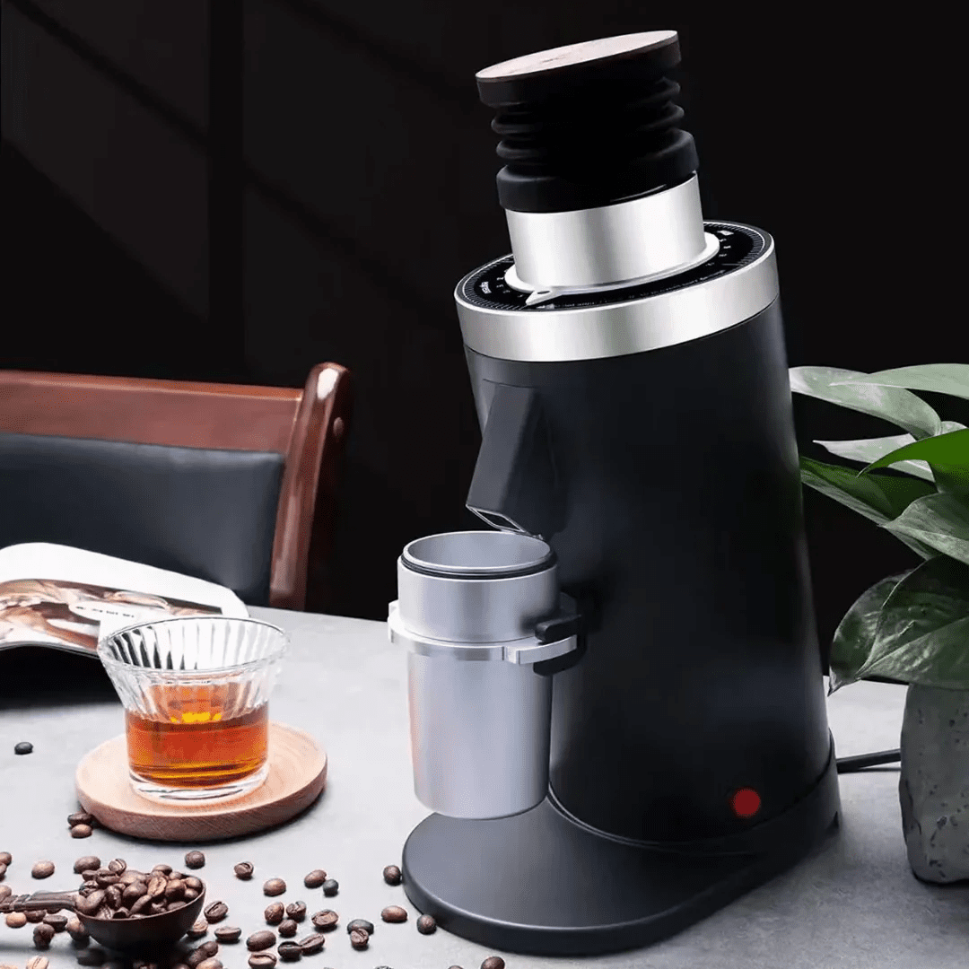 DF64 Gen 2 Grinder with Red Titanium Burrs (Black)