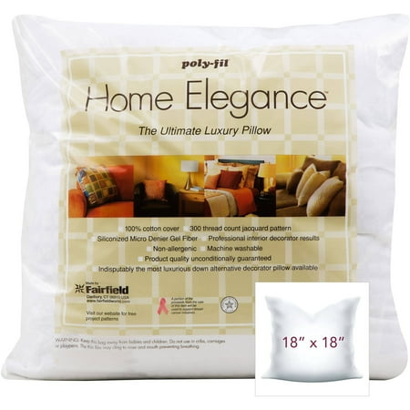 Home Elegance Pillow 18" x 18", White