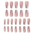 thumbnail image 5 of GROFRY 24Pcs False Nails with Glue French Style Easy Removal Wearable DIY Nail Decoration Full Cover Rhinestones Bowknot Decor Press on Nails Nail Salon Supply,E, 5 of 8