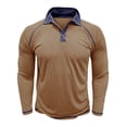 thumbnail image 5 of MIXUE Polo Shirts For Men Summer Solid Color Lapel Button Down Long Sleeve Casual Comfortable Breathable Sportswear,Brown,M, 5 of 7
