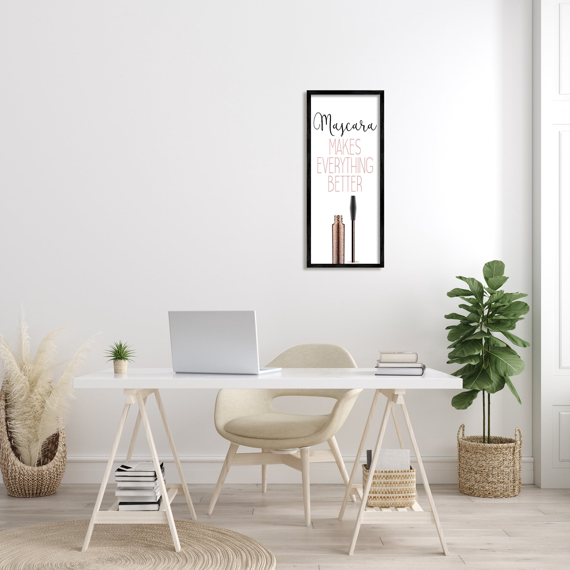 Stupell Industries Mascara Fashion Designer Modern Pink Word, 13 x 30,Design by Kimberly Allen