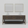 thumbnail image 4 of Norwalk 80 in W Brown Oak Double Vanity, White Quartz Top, Faucet Set, and 36 in Mirrors, 4 of 9