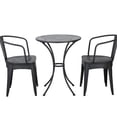 thumbnail image 2 of Black Garden Bistro Table And Chairs - 3 Pc Kd Metal, Water-, Iron Outdoor Metal Made Of Water Powder Coated, 2 of 5