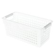 thumbnail image 1 of Plastic Square Storage Basket Sundries Storage Box Desktop Organizer Container for Home Office (White), 1 of 10