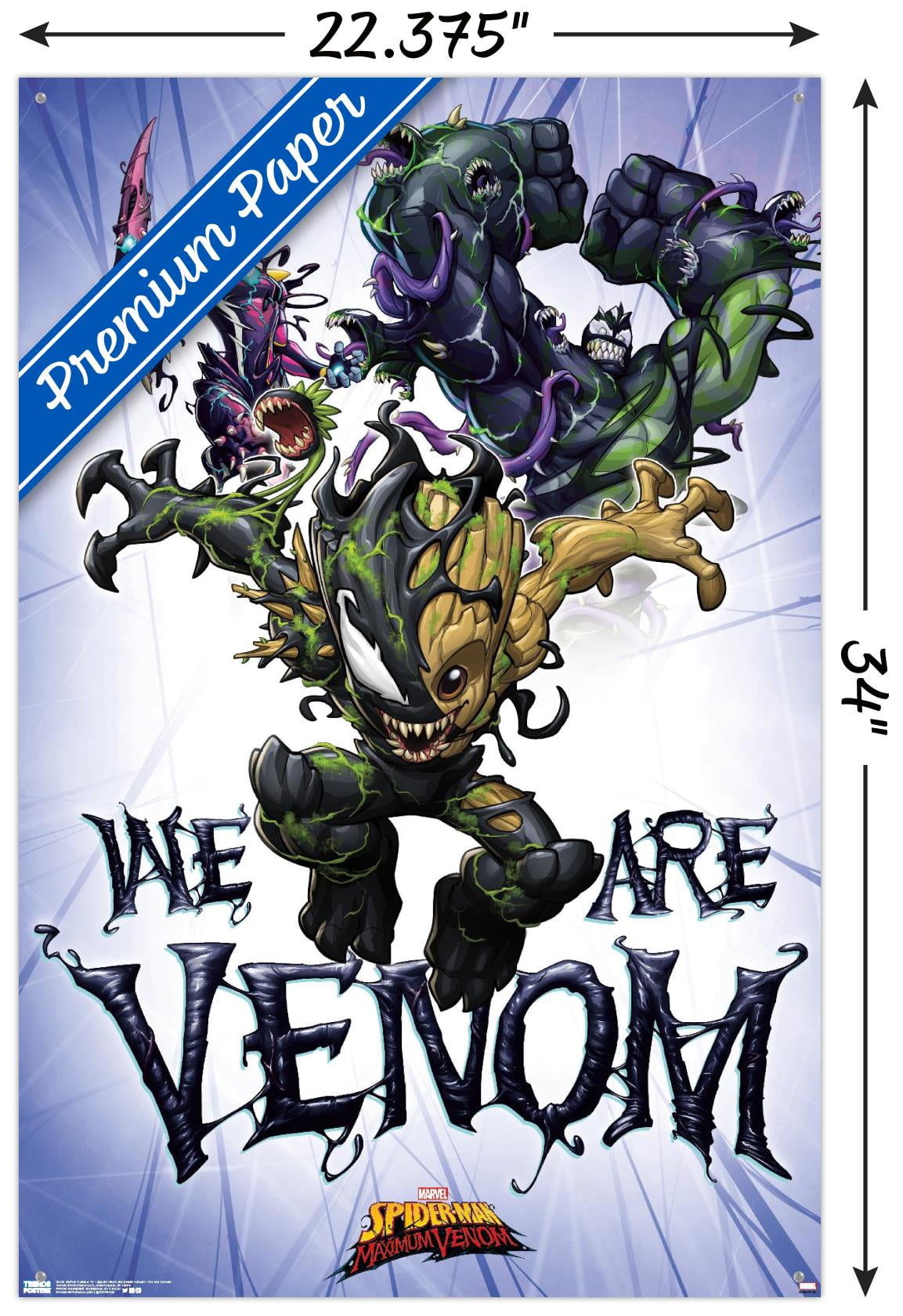 Marvel Comics TV - Spider- Man: Maximum Venom - We Are Venom Wall Poster with Pushpins, 22.375" x 34"