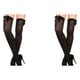 thumbnail image 4 of Minnieouse Medias largas opacas por encima de la rodilla para mujer, medias finas hasta el muslo, sexys y elásticas, con lazo negro a la moda lazo negro 2Conjunto, 4 of 6