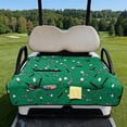 thumbnail image 2 of Xixirimido Golf Cart Seat Covers, Golf Cart Seat Towel Blanket with 4 Front Pockets Fits for EZGO Yamaha Club Car & More 2 Person Seats Golf Carts, Golf Balls & Clubs Green, 2 of 8