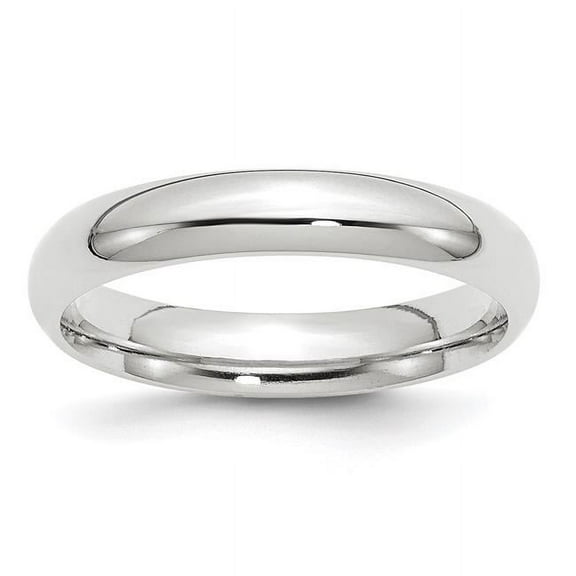 Finest Gold 10K White Gold 4 mm Standard Comfort Fit Band, Size 5