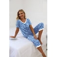 thumbnail image 5 of MINTREUS Women's Pajama Sets Short Sleeve Shirt and Capri Soft Pajama Sets with Pockets M-4XL, 5 of 6