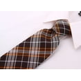 thumbnail image 4 of Scott Allan Collection Mens Tartan Plaid Necktie for Him | Standard Size Brown and Orange Classic Tie, 4 of 5