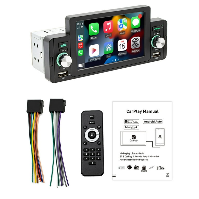 5 Inch Car Stereo MP5 Player BT Radio Receiver with Android Auto Hands-Free Calling USB Charge/Playback Phone Link Reversing Assist Steering Control - Walmart.com