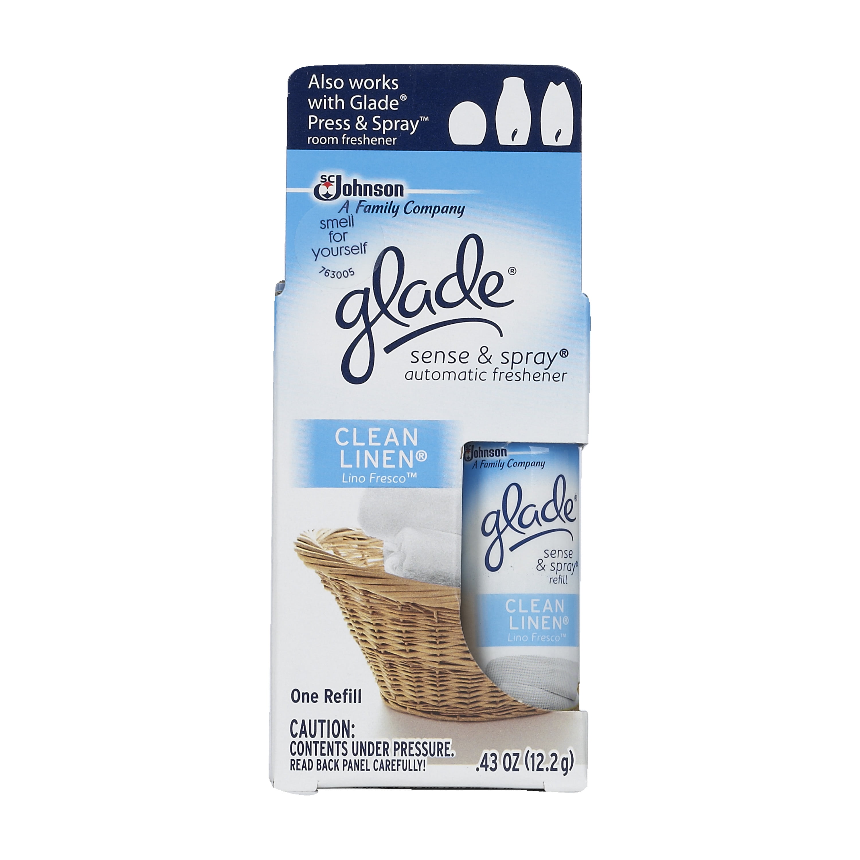 Glade Sense & Spray Automatic Freshener Refill, Clean Linen, 1 ct