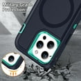 thumbnail image 6 of Dteck Case with Tempered Glass Screen Protector for iPhone 14 Pro Max,Shockproof Rubber Case Compatible with MagSafe Hybrid PC Full Body Protection Cover,Navy+Mint, 6 of 6