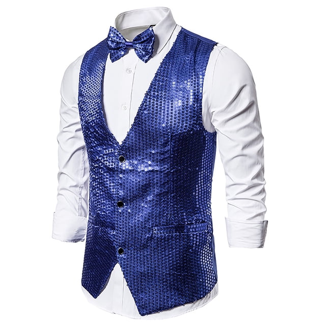 Gilet Décontracté à Paillettes Mode Automne et Hiver pour Hommes