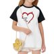 thumbnail image 5 of Blusas y camisas de manga corta con cuello redondo para niños y niñas, blusa de manga corta con estampado de cuello redondo, 5 of 7