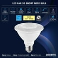 thumbnail image 6 of Luxrite 12-Pack PAR30 Short Neck LED Flood Light Bulb, 11W=75W, 3000K Soft White, 900LM, Dimmable, UL, E26 Base, 6 of 7