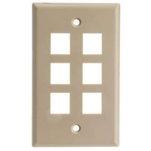 Cable Wholesale 302-4D-W 4 Keystone Jack Decora Wall Plate Insert - White