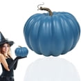 thumbnail image 3 of Blue Artificial Pumpkins, Realistic Faux Pumpkins for Fall Decor, Thanksgiving Halloween Table Pumpkin Decor, Fall Artificial Pumpkin Prop, Autumn Photo Shooting Ornament for Mantel,Blue, 3 of 6