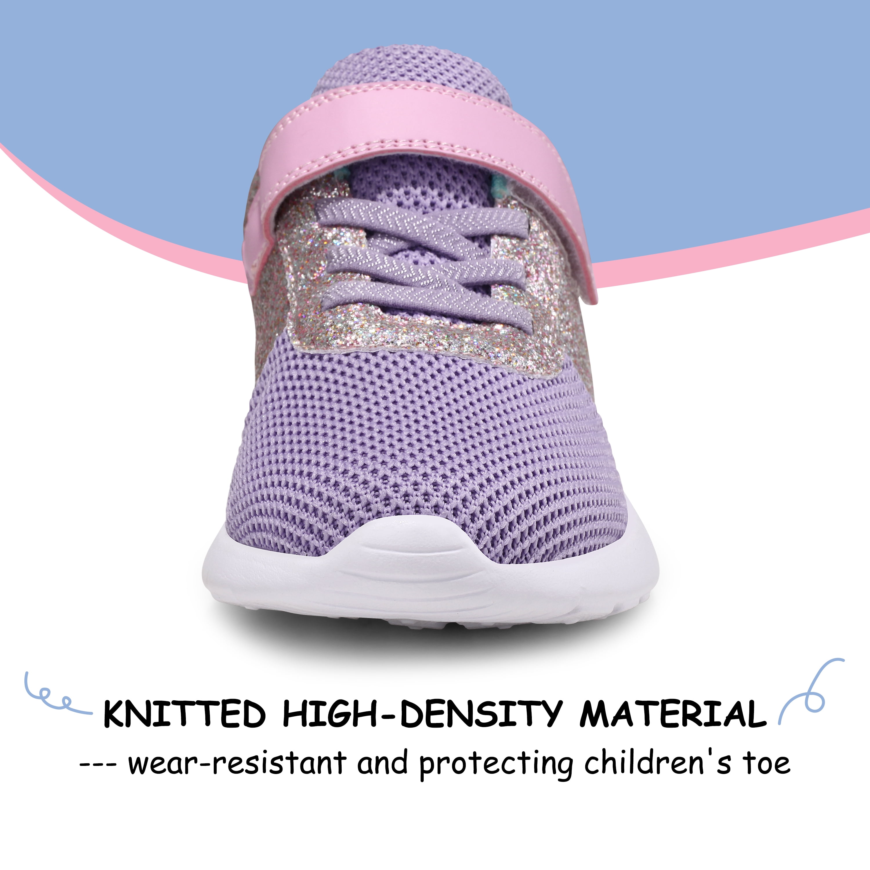 HARVEST LAND Girls Glitter Sneakers Slip-on Athletic Tennis Shoes for Boys Toddler Little/Big Kids