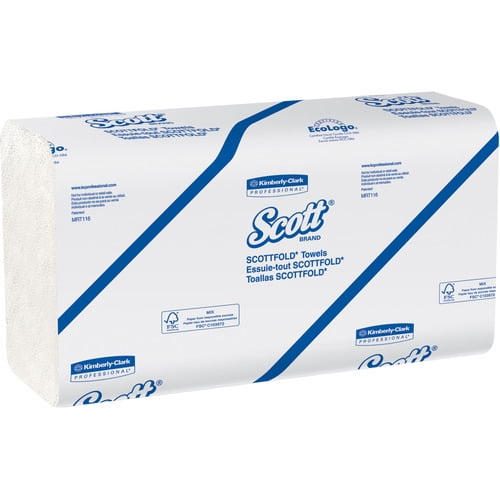 Scott Pro Scottfold Multifold Paper Towels (01980) with Fast-Drying Absorbency Pockets, White, 25 Packs per Case, 175 Sheets per Pack, 4,375 Towels per Case - 1