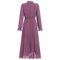 thumbnail image 2 of OBEEII Women Plus Size Dresses Spring Summer Maxi Dress Beach Boho Tie V Neck Long Sleeve Wedding Guest Dress, 2 of 3