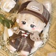 thumbnail image 5 of niannyyhouse 10 cm 15 cm 20 cm Ropa de muñeca Sombrero marrón Camisa Correa Pantalones Chal Chaleco Zapatos de Cuero Traje de Detective Vintage Juguete de Peluche Suave Vestir (15 cm), 5 of 5