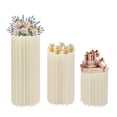 thumbnail image 4 of 3PCS Wedding Cylinder Pedestal Stands Foldable Cardboard Columns Stands with Acrylic Lid, Round Cylinder Plinths Dessert Table Flowers Stand for Wedding Birthday Party Backdrop, 4 of 14