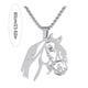 thumbnail image 4 of Collar con colgante de cabeza de caballo, collar con dije de silueta de caballo, collar con animal del zodiaco para mujeres y hombres, joyería, regalo para San Valentín y cumpleaños., 4 of 7