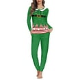 thumbnail image 2 of Renewold Green Elf Pajamas for Family Christmas Gifts for Women Size 3XL Causal Athletic Clothing Loungewear Thermal Long Sleeve Shirt & Pants Set of 2, 2 of 5