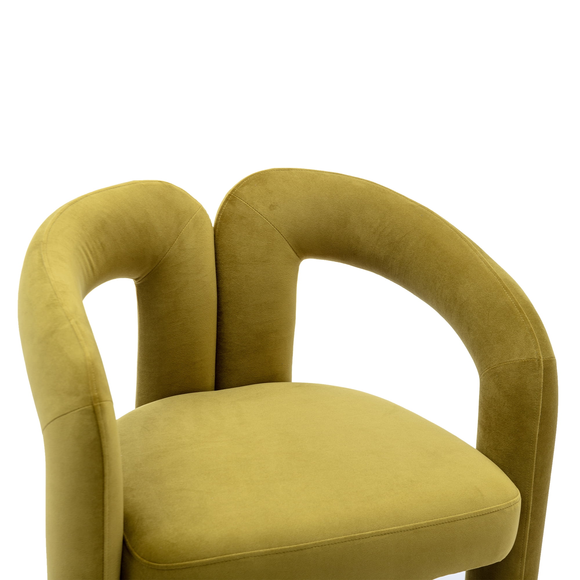 MAYEERTY Contemporary Designed Velvet Fabric Upholstered Accent/Dining Chair /Barrel Side Chairs Kitchen Armchair for Living Room set of 2 (Olive Velvet)