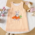 thumbnail image 2 of HNMKIU Girls Easter Dress 2026 Toddler Girls Easter Party Dress Sleeveless Embroidered Cartoon for Dance Celebration Orange,18-24 Months, 2 of 6