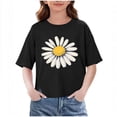 thumbnail image 2 of Tdoqot Girls Graphic T Shirts- Causal Summer Fashion Cute Short Sleeve Kids Basic Tees Black Size 6, 2 of 6