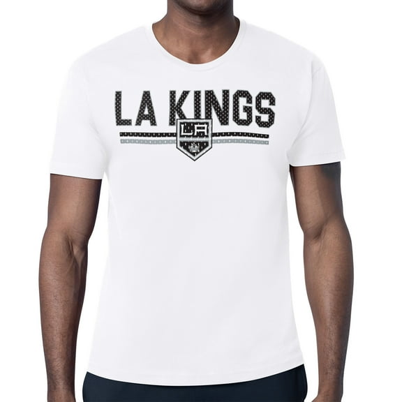 Men's Starter White Los Angeles Kings Mesh Look Team Name T-Shirt