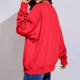thumbnail image 5 of Mohiass Fall Sweatshirts for Women Oversized Crewneck Fleece Pullover Long Sleeve Comfy 2025 Winter Fashion Tops Red XL, 5 of 5