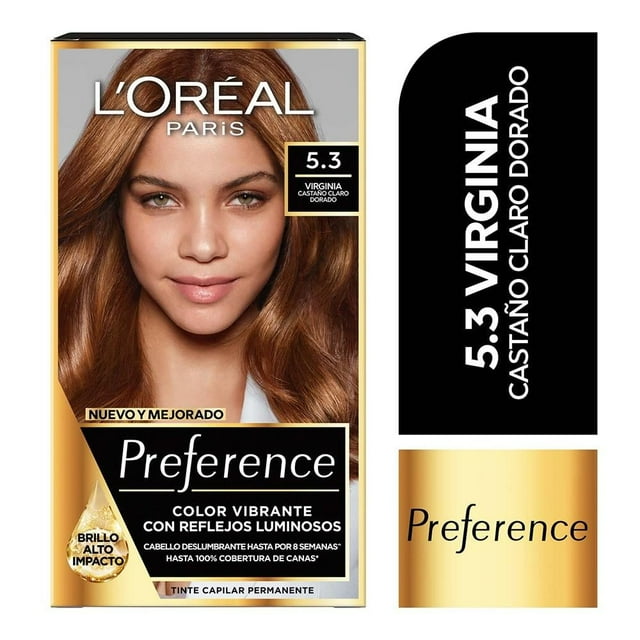 Tinte para cabello L'Oréal Preference 5.3 Virginia castaño claro dorado