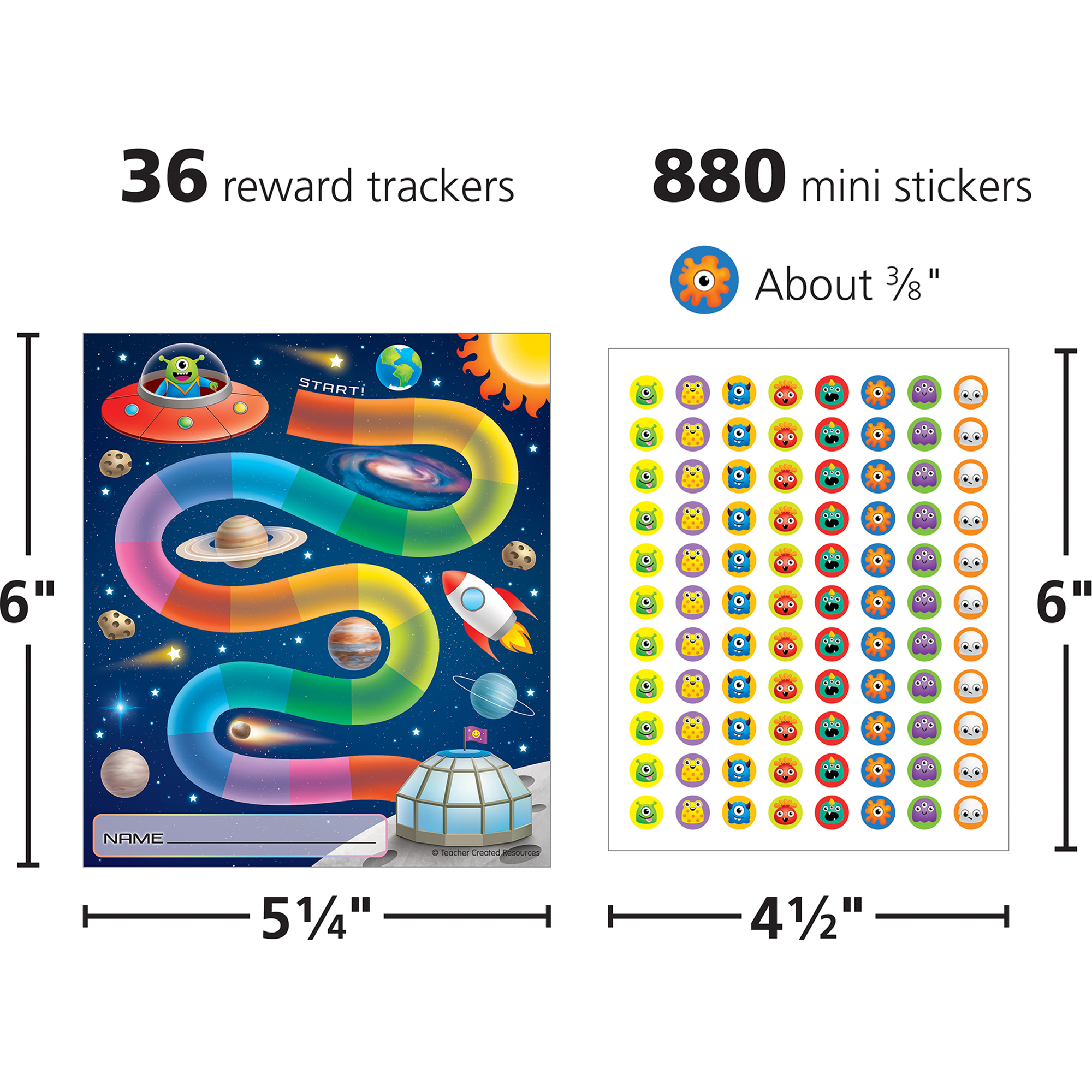 Teacher Created Resources Out of this World Reward Trackers with Stickers, 3 Packs