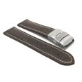 thumbnail image 3 of 22mm Leather Watch Strap Band Deployment Clasp Buckle and White Stitching, 3 of 7