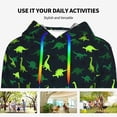 thumbnail image 4 of Uemuo Dinosaurs Pattern Women's Hoodie with Eye-catching Drawstrings- Casual Pullover Hoodie with Kangaroo Pocket, Stylish Hooded Sweatshirt-Small, 4 of 7