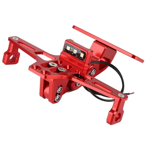 Soporte universal de aluminio para matrícula trasera de motocicleta con luz LED Jadeshay A