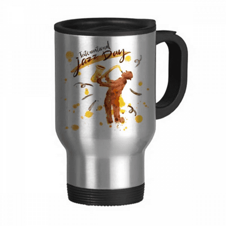 

Music Sax Instruments Watercolor Pattern Travel Mug Flip Lid Stainless Steel Cup Car Tumbler Thermos
