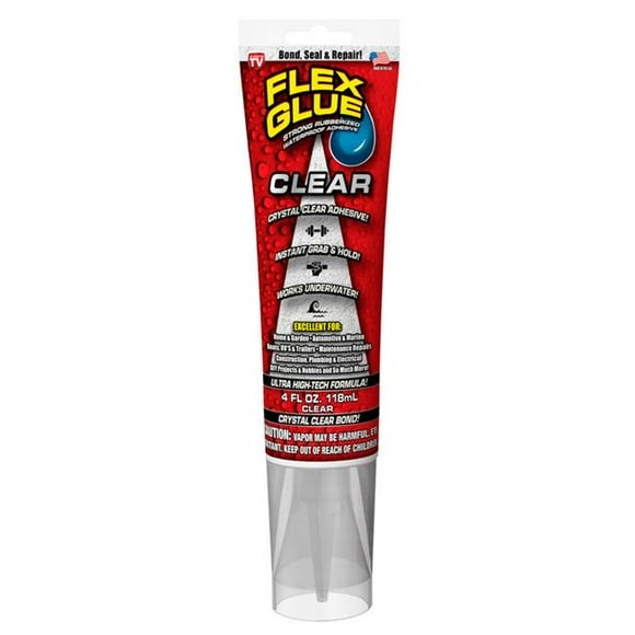 Flex Glue Adhésif Imperméable en Caoutchouc Transparent 4 oz