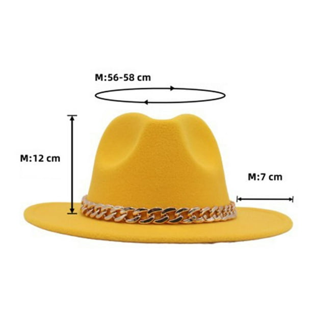 STARTIST Fashion Hat with Chain Wide Brim for Women Mens Outdoors Travel ,  Yellow