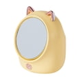 thumbnail image 3 of Caja de almacenamiento de maquillaje con espejo de doble cara, espejo de maquillaje giratorio, estuche para cosméticos Amarillo, 3 of 9