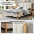 thumbnail image 5 of Zanmintaobo Queen Size Linen Upholstered,Metal & Wooden Slat Support Platform Bed Frame,Easy Assembly,No Box Spring Needed,Beige, 5 of 10