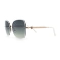 thumbnail image 6 of Womens Rimless Butterfly Metal Chain Jewel Arm Fashion Sunglasses Gold White - Green, 6 of 8