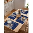 thumbnail image 5 of Christmas Placemats Set of 6, Snowman Placemat for Dining Table Decorations, Cotton Linen Snowflake Blue Place Mats, Xmas Table Mats for Kitchen Dinner Holiday Party Decor Gift, 5 of 6